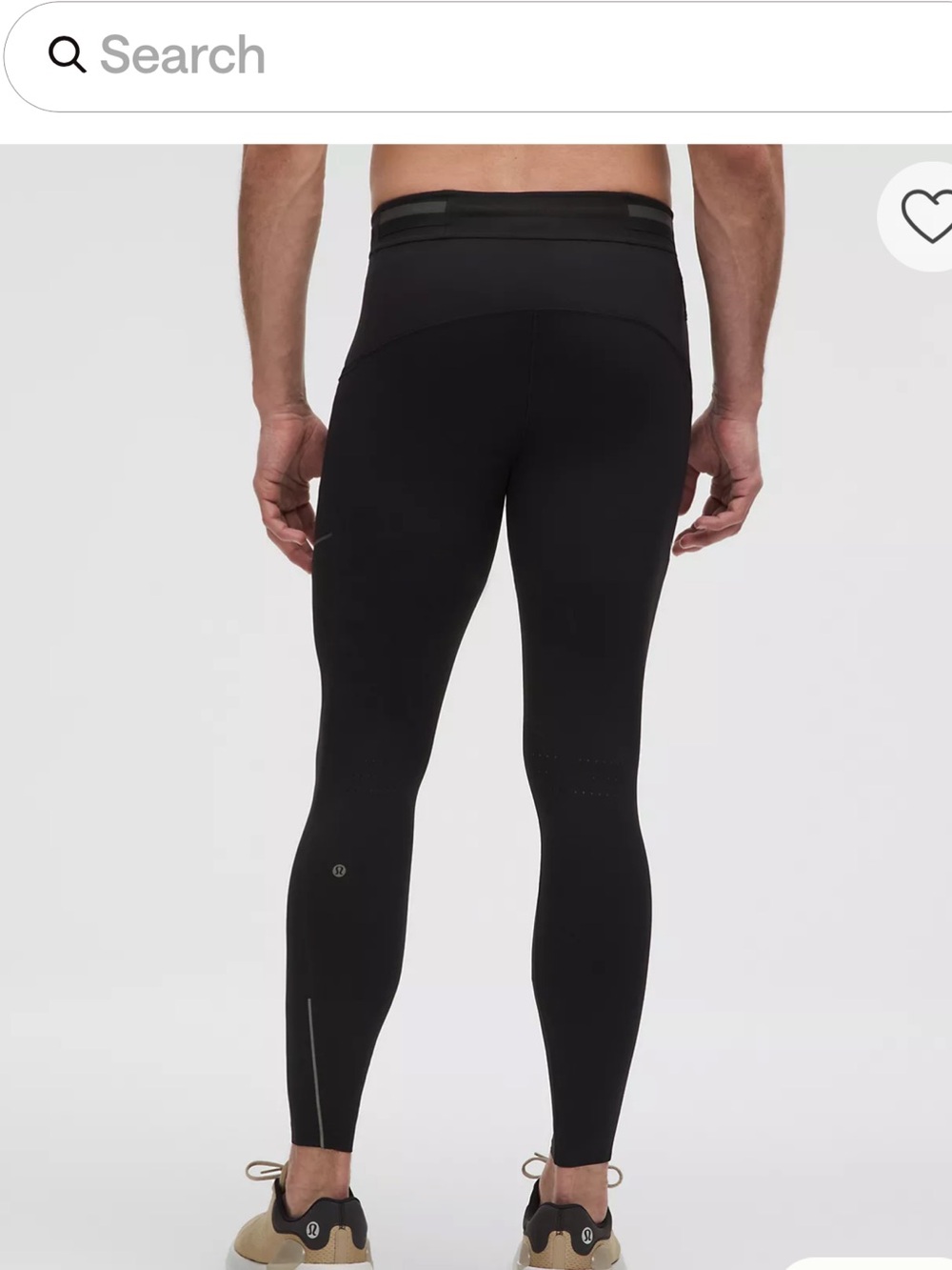 Men's Lululemon Black Performance Tights - Reflective Detail - Picture 2 of 9